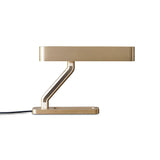 Contemporary Led Night Stand Lamp With Tray Base - Gold Metal Oval Table Lighting
