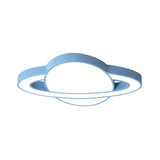 Nordic Style Planet Shaped Led Ceiling Light For Kids Bedroom - White/Pink/Yellow/Blue