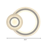 Solar Eclipse Led Ceiling Lamp: Modern Kindergarten Mount Light - White Acrylic