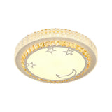 Modern Circular Flushmount Led Ceiling Light With Clear Crystal And Fun Patterns Ideal For Bedroom