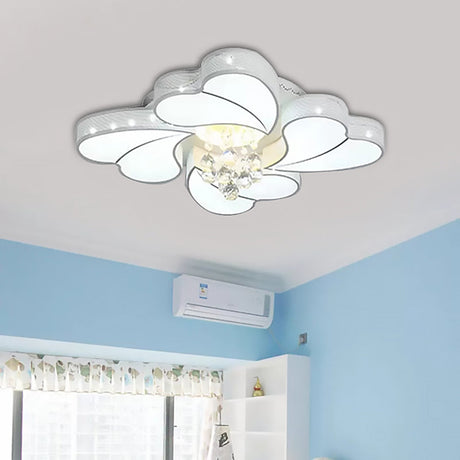 Vintage Crystal Ball Led Ceiling Lamp - Chic Heart Design Bedroom Décor White