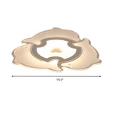Dolphin Flushmount Animal Led Ceiling Light In White For Kindergarten