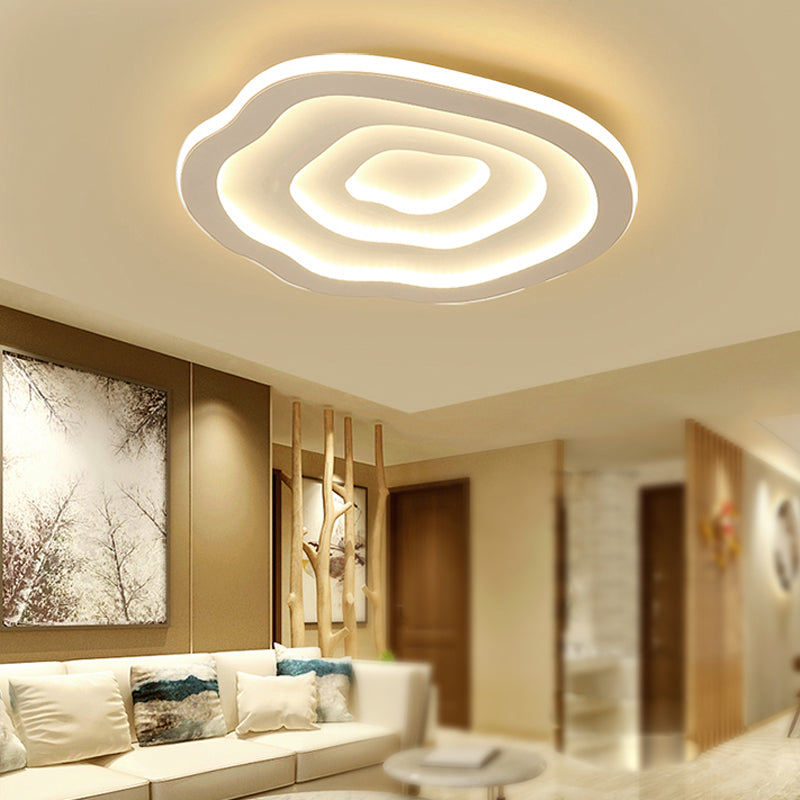 Flower Led Flushmount Ceiling Light - Eye-Caring Acrylic For Living Room White / 16 Warm