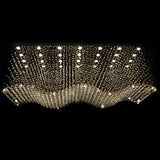 Opulent Crystal Wavy Ceiling Light - Modernist Flush Mounted Lamp In Stainless Steel 28-Light For