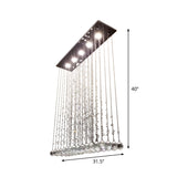 Modern Triangle Crystal Orb Flushmount Ceiling Light Fixture - 5 Lights Stainless Steel