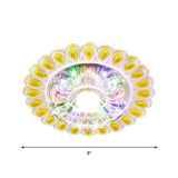 Modern Led Flush Mount Crystal Petal Ceiling Light With Teardrop Trim In White