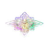 Contemporary Led Flush Light Fixture With Clear Faceted Crystal Shade For Foyer Ceiling
