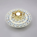 Bloom Crystal Led Ceiling Light With Peacock Feather Pattern For Foyer Flushmount