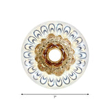 Bloom Crystal Led Ceiling Light With Peacock Feather Pattern For Foyer Flushmount