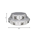 Modern 2-Tier Geometric Led Crystal Flush Light Fixture