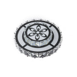 Minimalist Led Crystal Flush Mount Ceiling Lamp With Acrylic Geometry And Floral Pattern