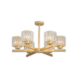 Modern Gold Crystal Chandelier Pendant Light - 3/6/10 Heads Cylindrical Design 6 /