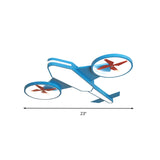 Cartoon Propeller Plane Led Ceiling Lamp - Acrylic Theme Park Shop Flush Light