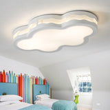 Cartoon Clouds Flush Mount Light - White Acrylic Ceiling Fixture For Childrens Room / 22.5 Warm