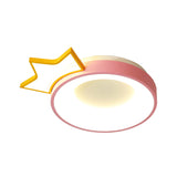 Pink Acrylic Led Cartoon Ceiling Light For Girls Bedroom