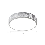 Macaron Loft Kids Ceiling Light With Etched Acrylic And Metal Mount - Round Design