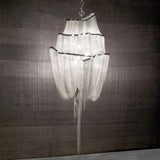 Contemporary Aluminum Led Chandelier Pendant Kit For Living Room Lighting Silver / Small