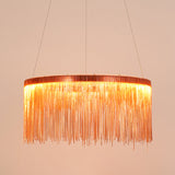 Aluminum Led Pendant Chandelier - Minimalistic Circular Hanging Ceiling Light For Living Room