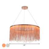 Aluminum Led Pendant Chandelier - Minimalistic Circular Hanging Ceiling Light For Living Room