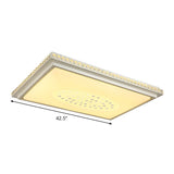 Modern Led Crystal Ceiling Light For Living Room - Tetragon Flush Mount