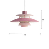 Sleek Metal Pendulum Ceiling Lamp With Tiered Design For Dining Room