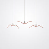 Modern Metal Led Pendant Light Kit Featuring Seagull Design For Dining Room Pink / B