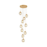 Dimpled Glass Ceiling Pendant Light: Modernist Chrome Cluster Lamp For Living Room
