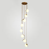 Sleek Opal Glass Pendant Lamp With Multi Light Spheres - Minimalist Design Perfect For Living Rooms