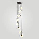 Sleek Opal Glass Pendant Lamp With Multi Light Spheres - Minimalist Design Perfect For Living Rooms