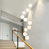 Modern White Glass Pendant Lamp With Multi Lights For Living Room Ceiling Suspension 10 / Cream