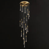 Gold Droplet Stairs Pendant Light Kit - Water Glass Modern Hanging Lamp