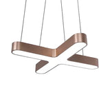 Modern White/Black/Gold Cross Hanging Lamp - 23.5/35.5 Wide Led Metal Ceiling Pendant Light With