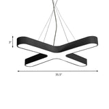 Modern White/Black/Gold Cross Hanging Lamp - 23.5’’/35.5’’ Wide Led Pendant Light With