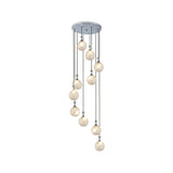 Modern Crystal Ball Pendant Light: Spiral Cluster Design 10-Light Hanging Fixture