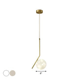 Sleek Brass Sphere Led Pendant Lamp For Modern Dining Rooms