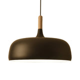 Metal Simple Style Bowl Ceiling Lamp - 1-Light Black/White Pendant Light For Dining Room 12.5/19