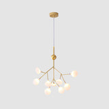 Contemporary Gold Leaf Led Chandelier: Acrylic Ceiling Lamp 9 /
