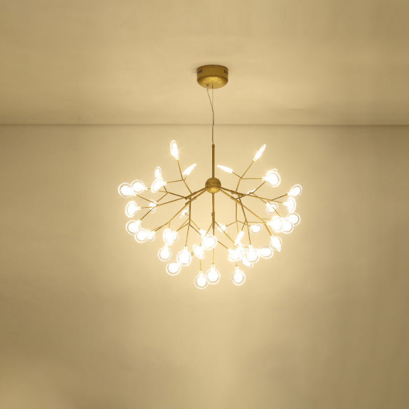 Simplicity Leaf Chandelier - Acrylic Led Drop Pendant With Branch-Like Wireframe For Living Room 63