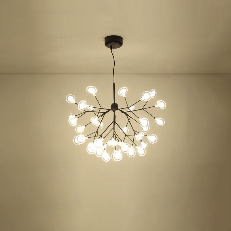 Simplicity Leaf Chandelier - Acrylic Led Drop Pendant With Branch-Like Wireframe For Living Room 36