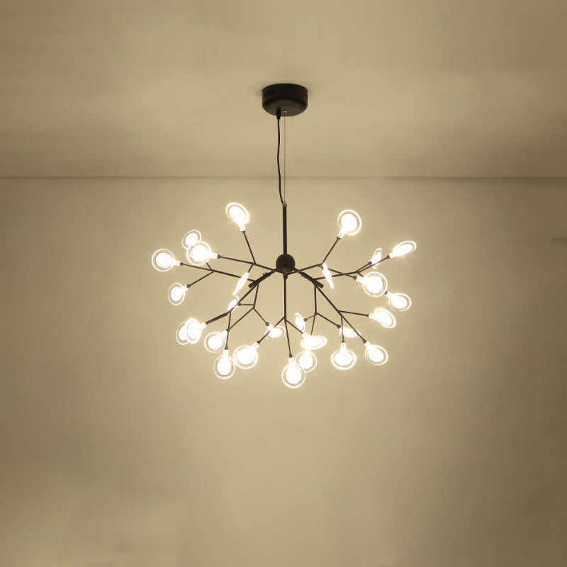 Simplicity Leaf Chandelier - Acrylic Led Drop Pendant With Branch-Like Wireframe For Living Room 15