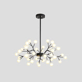 Simple Metallic Starburst Led Chandelier - Elegant Living Room Lighting 45 / Black B