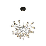 Modern Led Twig Pendant Lamp - Minimalistic Metallic Chandelier For Living Room