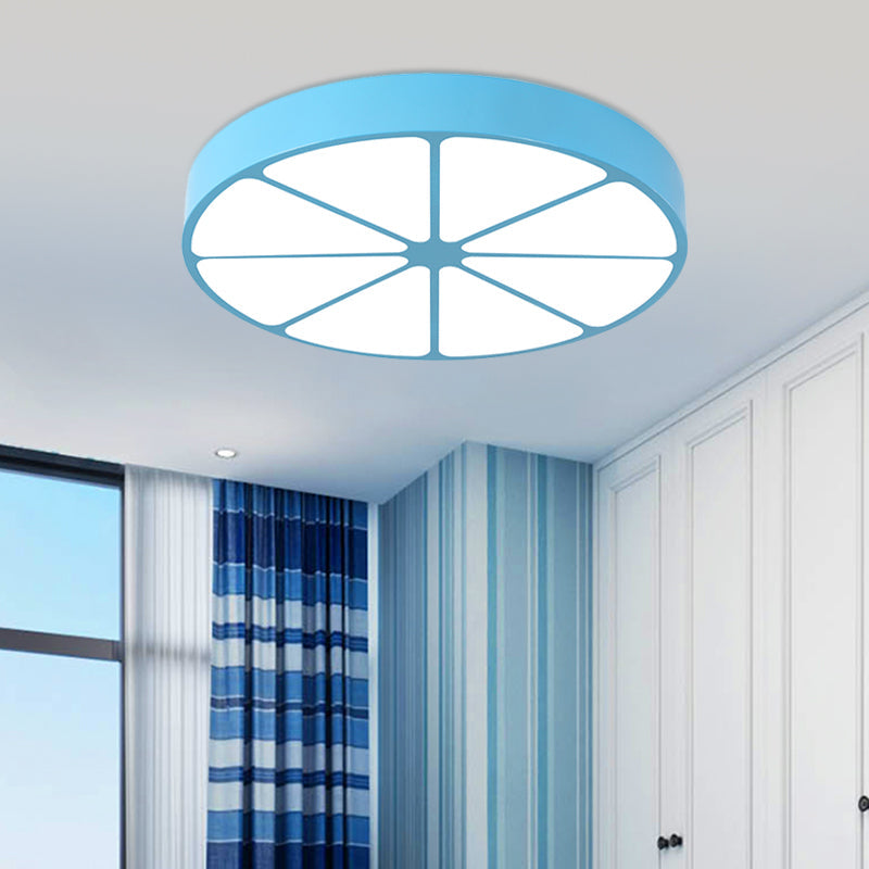 Modern Lemon Flat Ceiling Light For Kindergarten Classrooms Blue / 18