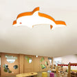 Dolphin Led Flush Mount Light - Perfect For Child’s Bedroom Ceiling Orange / Warm