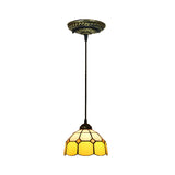 Stained Art Glass Drop Pendant Ceiling Light - Tiffany Inspired Design