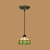 Stained Art Glass Drop Pendant Ceiling Light - Tiffany Inspired Design
