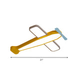 Kid’s Bedroom Cartoon Acrylic Led Ceiling Lamp - Yellow Propeller Plane Design