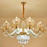 Contemporary Rose Gold Crystal Pendant Chandelier - Flower Design Ideal For Living Room Décor