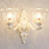 White Pendant Light Kit: Clear Crystal Flower Chandelier For Dining Room 2 /