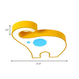 Kid’s Elephant Led Ceiling Mount Light - Vibrant Acrylic Animal Candy Colored Lamp